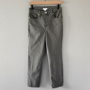 Good American Jeans Size 8 Size 29 Army Green Fern Stretch Denim High Rise Ankle